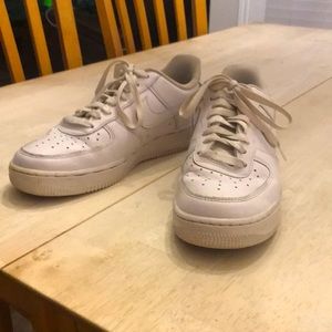 Nike Air Force 1s, Color white, shoe size 7.5